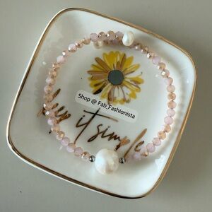 Rose Quartz Pearl Beaded Bracelet